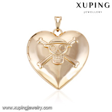 32205-Xuping crâne conception bijoux mode 18 k plaqué or médaillon pendentif pour les femmes cadeau